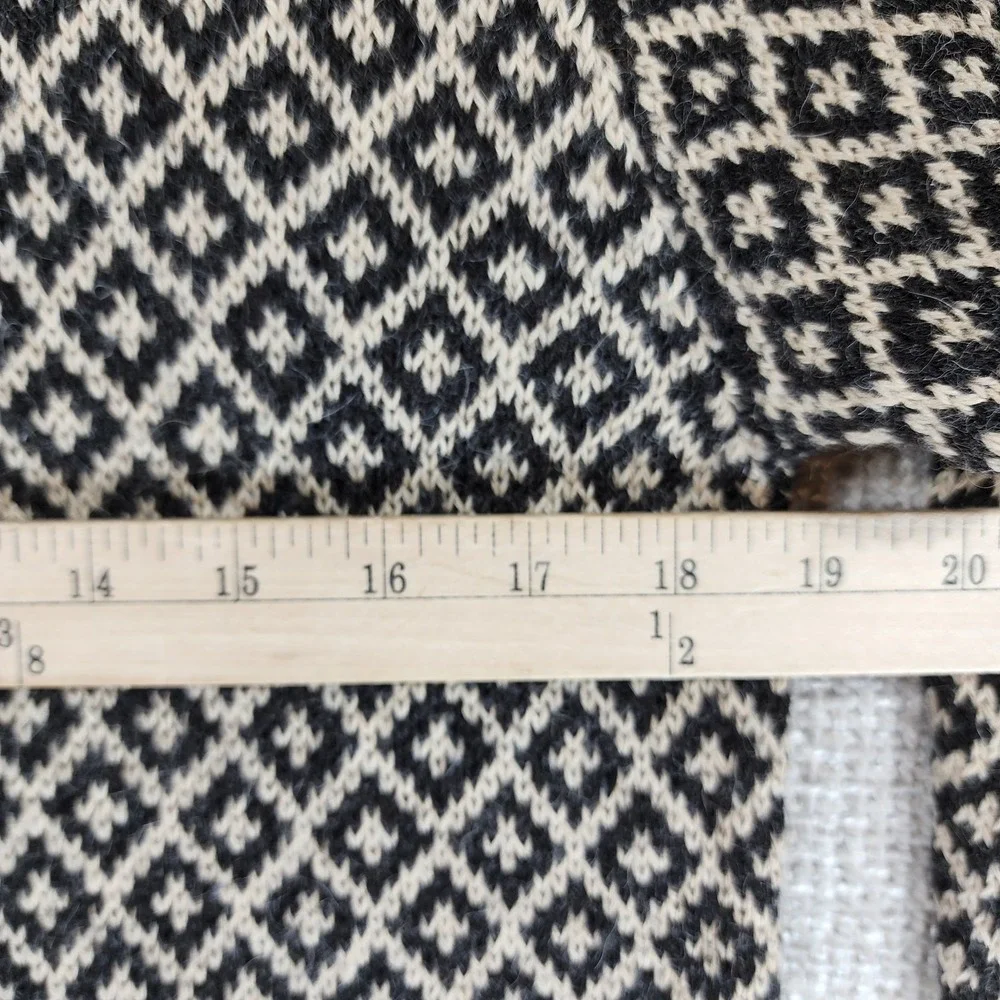 LAM 100% Alpaca 1/4 Zip Sweater Unisex M Multicolor Geo Alpine Pattern‎ Bolivia